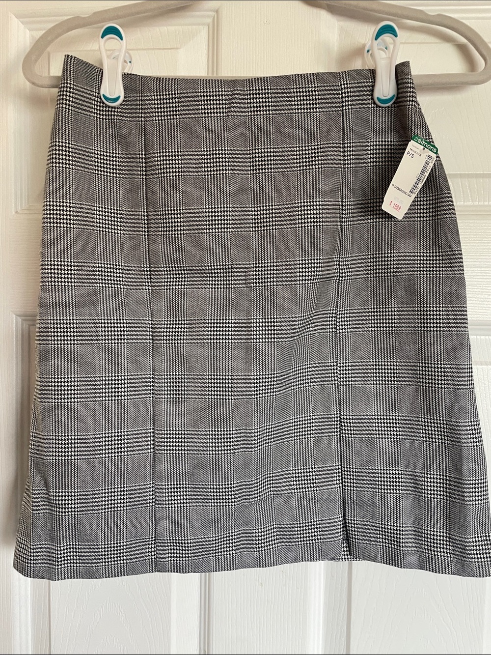 Simmons Black and White Glen Plaid Mini Skirt